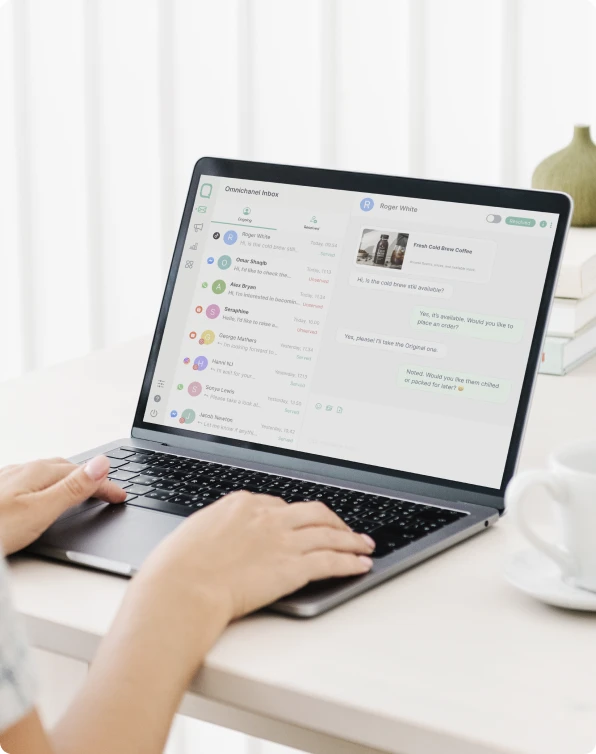 Dashboard Qiscus Omnichannel dengan panggilan yang sedang berlangsung