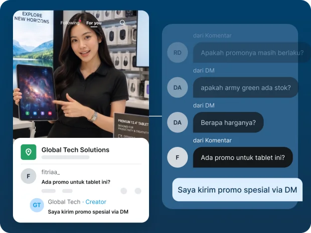 Kelola Semua DM dan Komentar TikTok dalam Satu Platform.